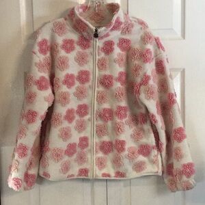Girls Floral Fleece Zip-Up Jacket